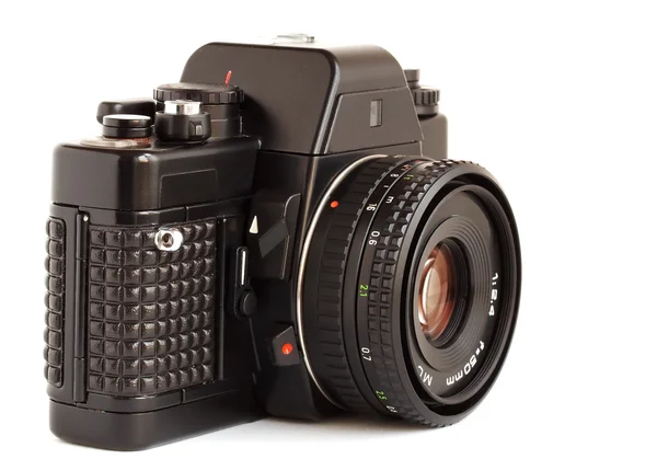 Câmera de filme SLR vintage sobre backg branco — Fotografia de Stock