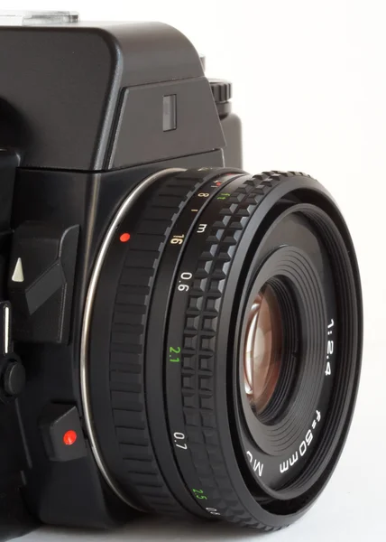 Closeup vintage SLR camera — Stock Photo, Image