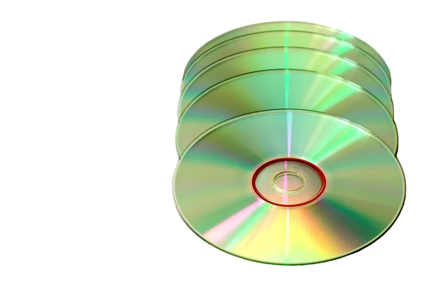 CD диски, изолированные над белой backgroud — стоковое фото