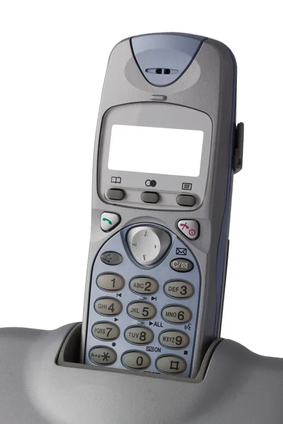 Närbild trådlös telefon med Tom sc — Stockfoto