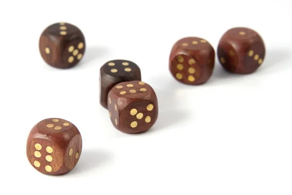 Stock image Wooden dice on white