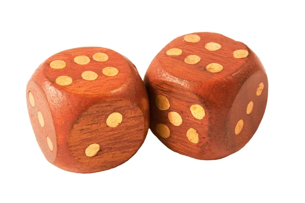 Pair of wooden dice — Stock Photo, Image