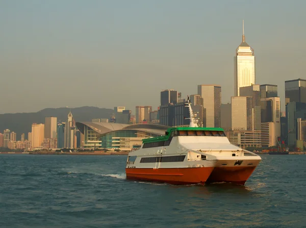 stock image Ferry in Victoria Harbor, Hong Kong