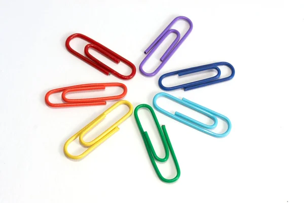Colored paper-clips as flower — Stock Photo, Image