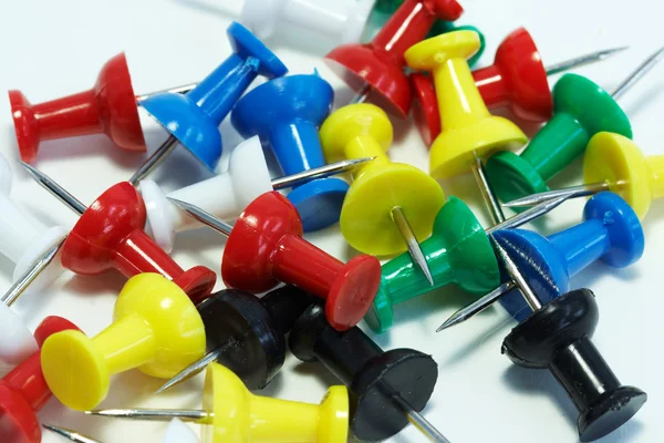 Collection of colored drawing pins — Stock Photo, Image