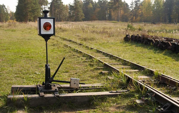 Obsolete manual passing track switch — Stock Photo, Image