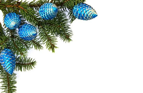 クリスマスの装飾を持つ fir ブランチ — ストック写真