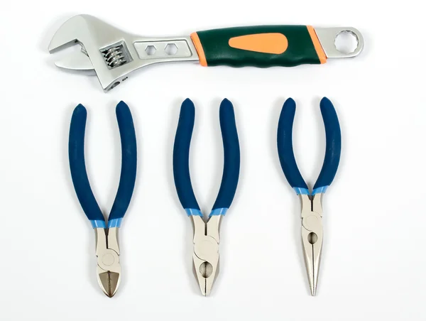 Conjunto de ferramentas sobre fundo branco — Fotografia de Stock