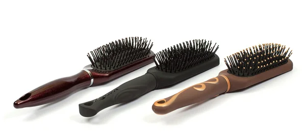 Three combs over white — Stock Photo, Image