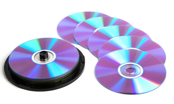 DVD, изолированные поверх белого — стоковое фото