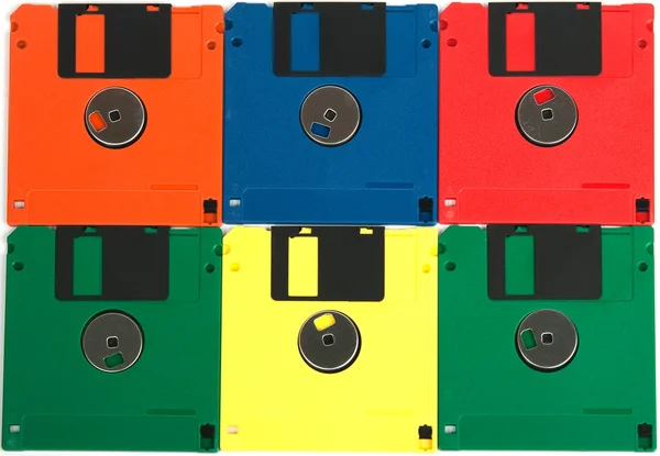 Disketten in verschiedenen Farben — Stockfoto