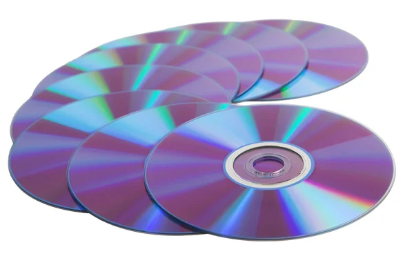 CD disky přes bílý — Stock fotografie