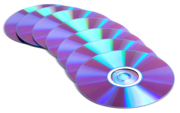 DVDs over white background — Stock Photo, Image
