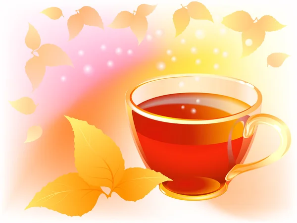 Autumn tea — Stock Vector