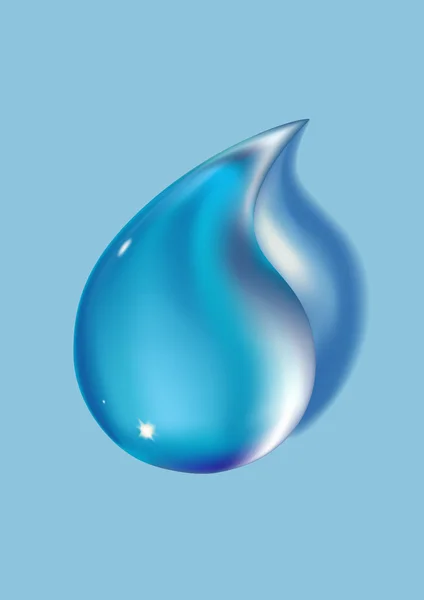 Blauwe waterdruppel — Stockvector
