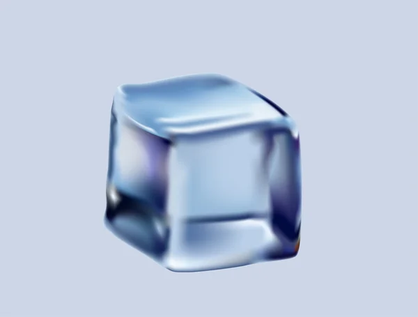 Cubo isolado de gelo — Vetor de Stock