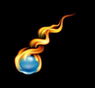 Ice ball in fire clipart