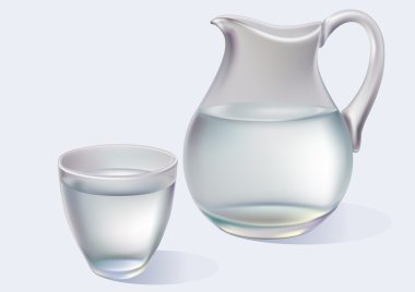 Jug and glass with water clipart