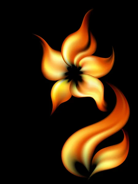 A tűz tüzes virág — Stock Vector