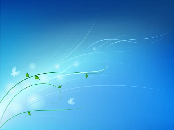 Gröna växten växer i blå himmel — Stock vektor