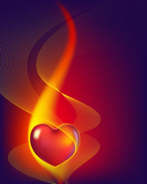 Fond abstrait avec coeur rouge — Image vectorielle