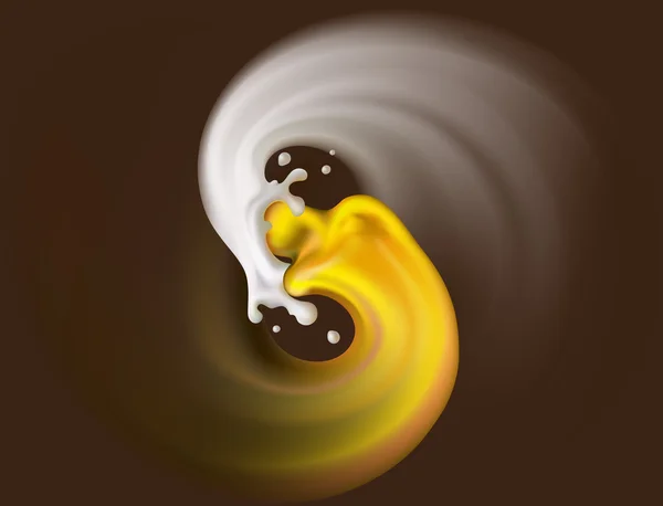 蜂蜜牛奶旋流 — 图库矢量图片