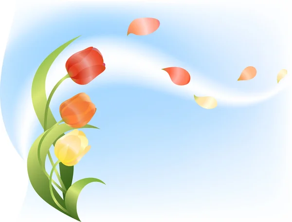 Fundo com tulipas — Vetor de Stock