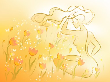 Summer woman clipart