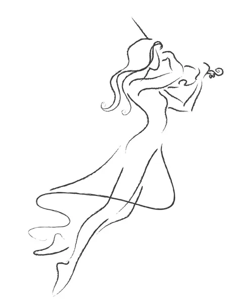 Femme jouant du violon — Image vectorielle