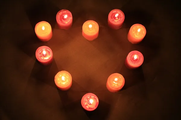 Coeur de bougies — Photo