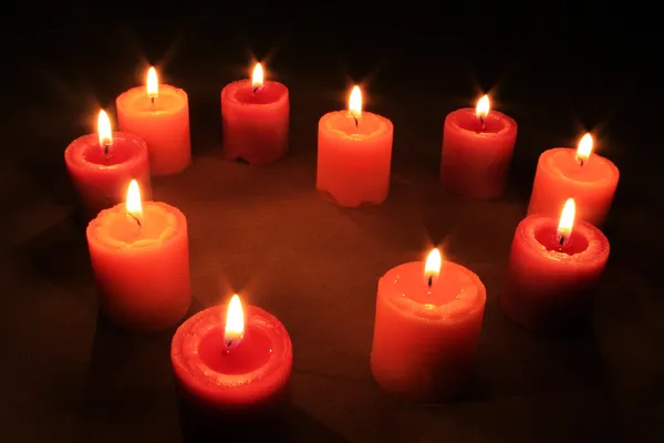 Cuore di candele — Foto Stock