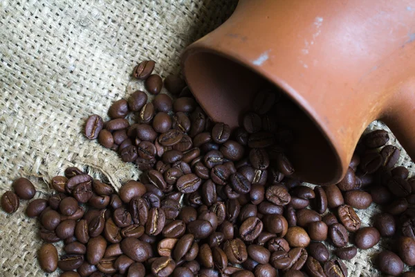 Coffee Pot and Coffee Beans — Stock Photo, Image