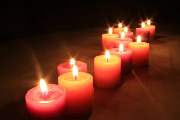 아로마 촛불의 그룹 스톡 사진
