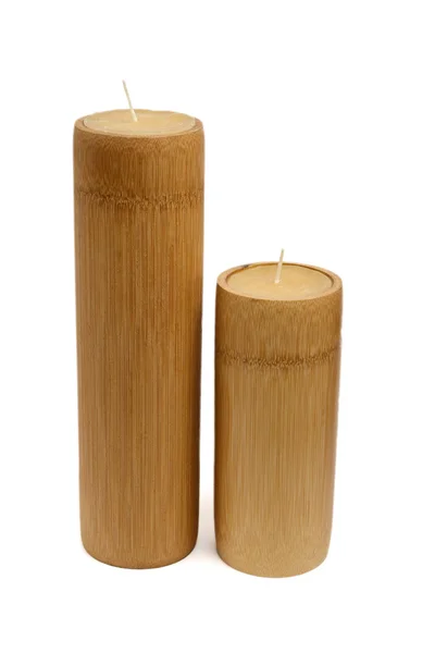 stock image Two wooden candles