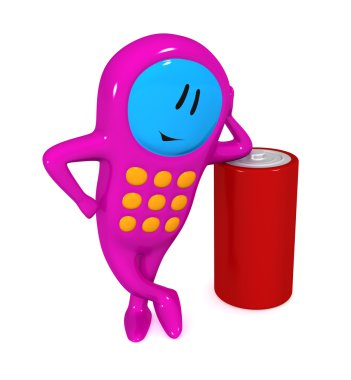 Mobile phone with the battery. clipart