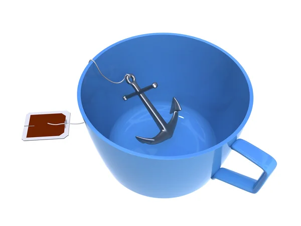 Anchor in a cup — Stock Photo, Image