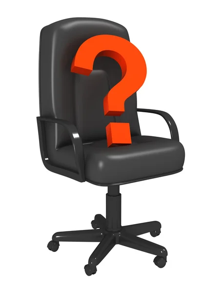 Znak pytanie w fotel — Zdjęcie stockowe