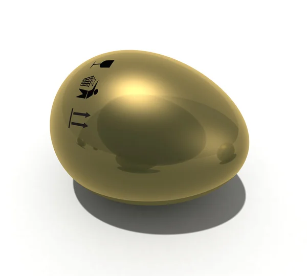 Guld ägg med mark — Stockfoto