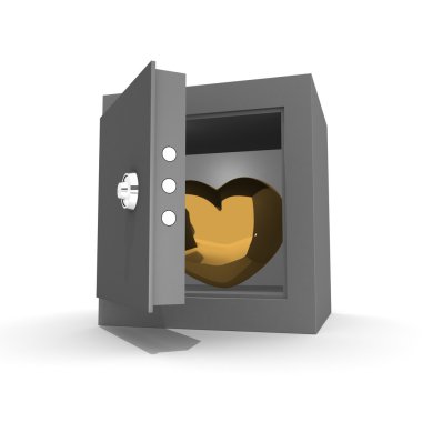 Heart in the safe # 2 clipart