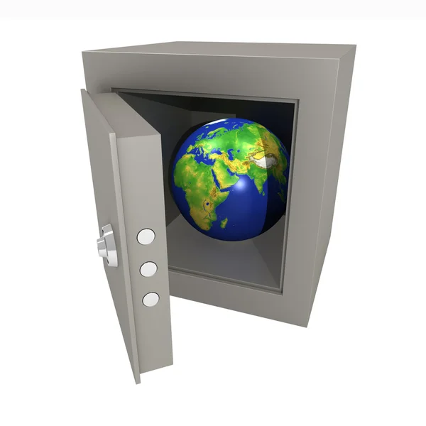 La Tierra en la caja fuerte — Foto de Stock