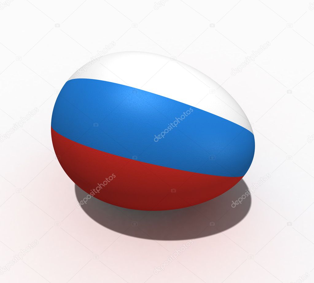 Easter egg with figure of a flag of Russ