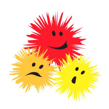 Three cheerful monsters clipart