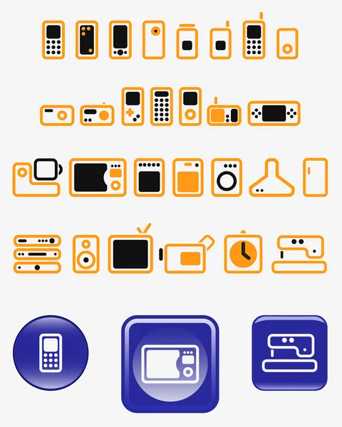 Home electronics - set of vector icons — Stock Vector