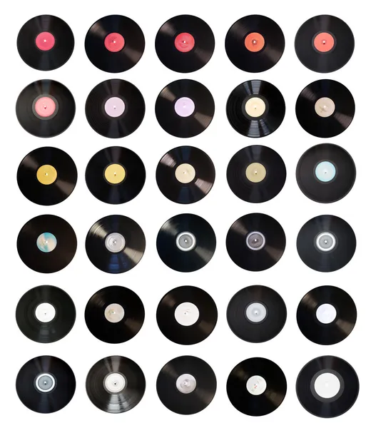 Antiga coleção de discos de vinil — Fotografia de Stock