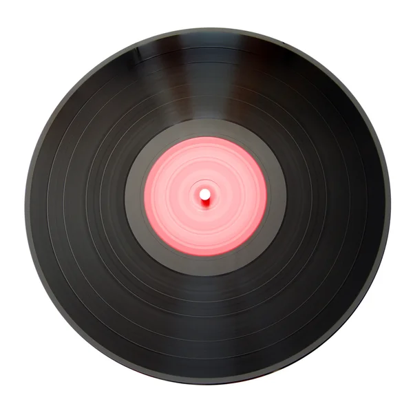 白の背景に隠れて上に分離されて古いビニール レコード — ストック写真
