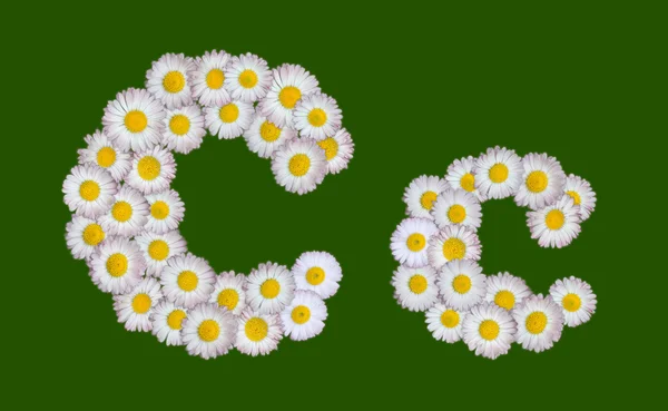 Alphabetical letter made of flowers — Stock Photo, Image