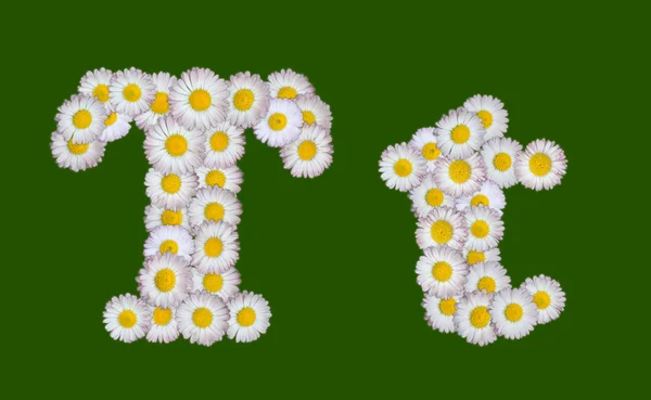 Alfabetisk bokstav laget av blomster – stockfoto