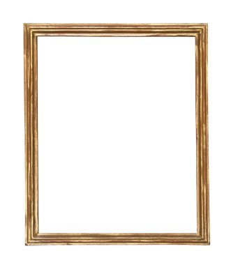 Wooden picture-frame isolated on white b clipart