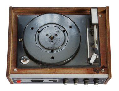 Old record-player isolated on white back clipart