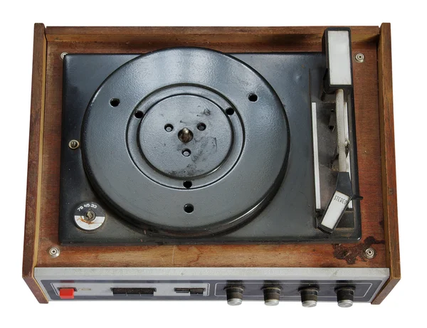 Old record-player isolated on white back — Stock Photo, Image